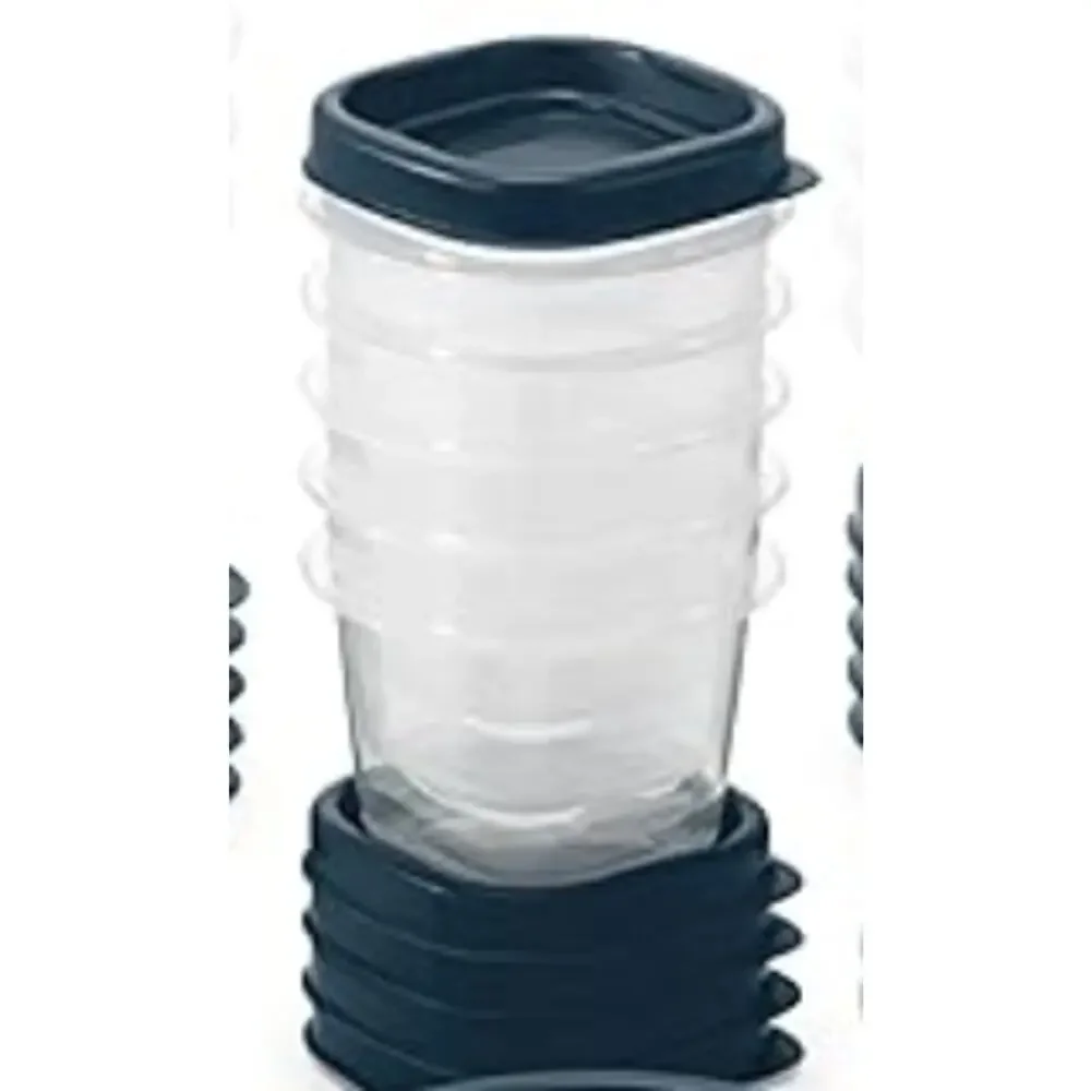 Rubbermaid Easy Find Lids Food Storage Containers Blue Lot of 5 Half Cup NEW